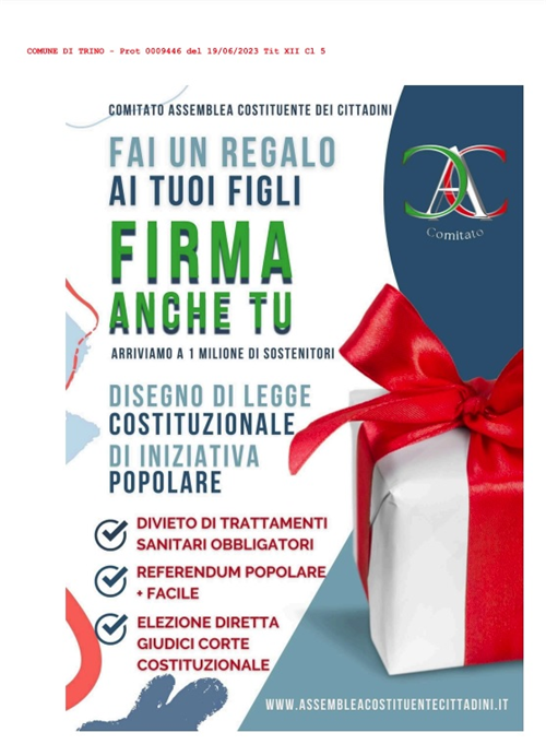Firma Disegno di legge di iniziativa popolare