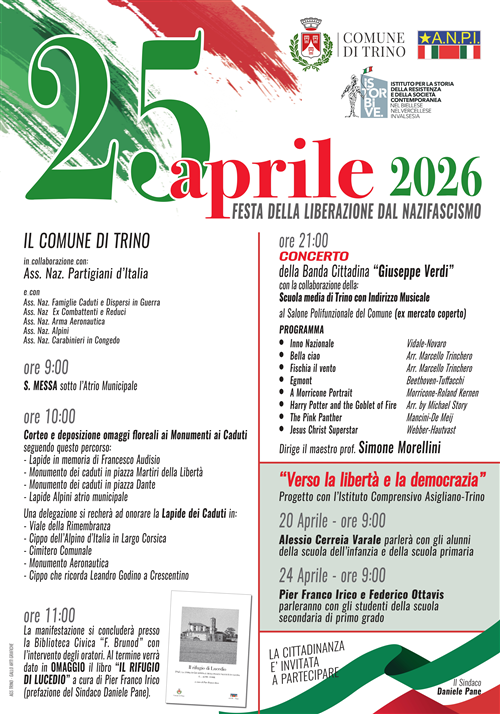 25 Aprile 2026 - festa della liberazione dal nazifascismo