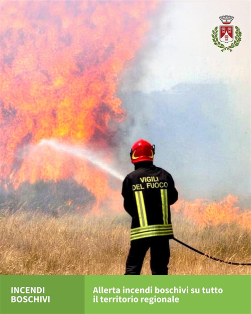Attenzione - stato di MASSIMA PERICOLOSITÀ per gli incendi boschivi