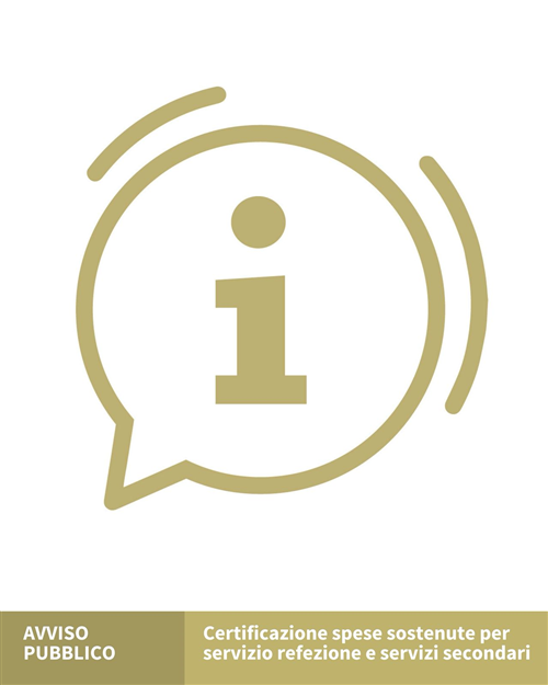 Certificazione spese sostenute per servizio refezione e servizi secondari anno 2025